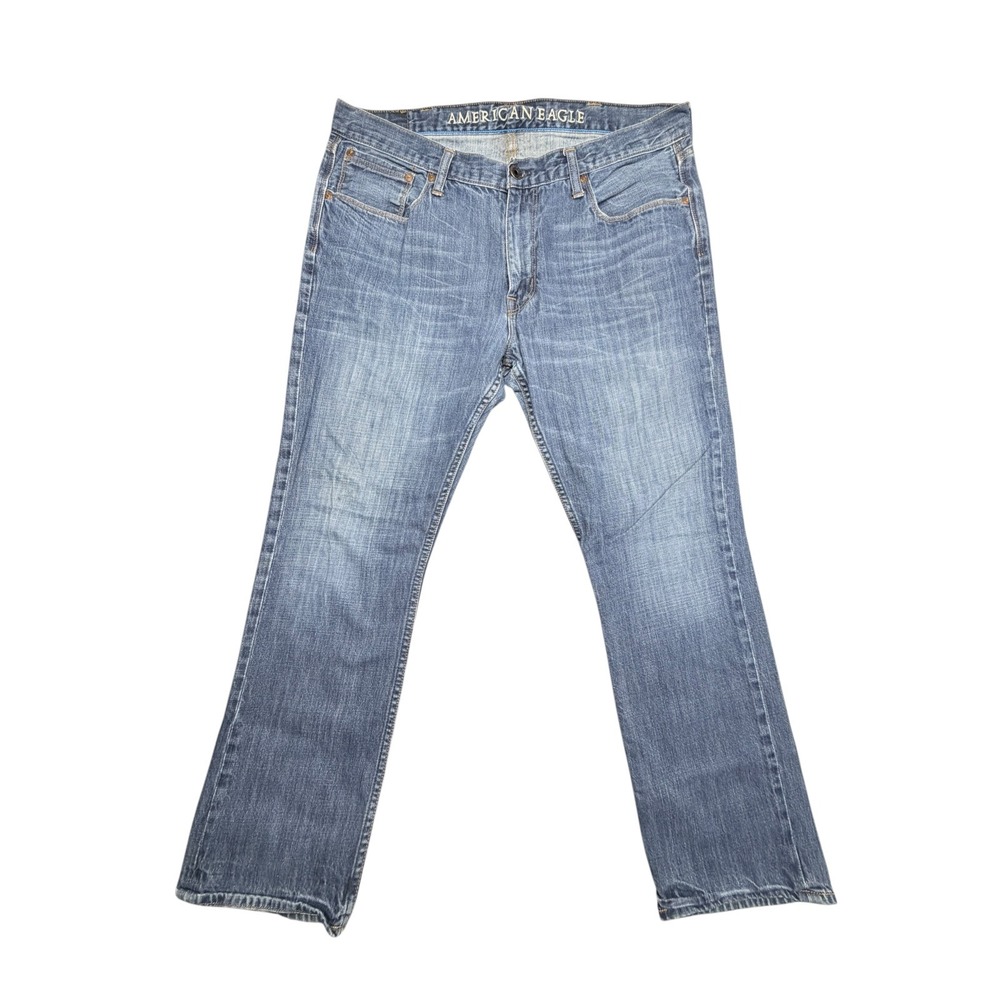 American Eagle Mens Slim Straight Jeans 38x32 Medium Wash Blue Denim 2569-1